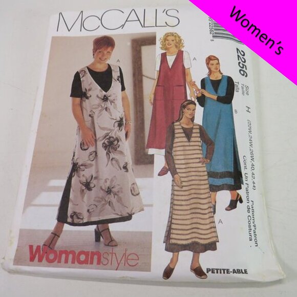 McCall's 2256 sewing pattern size 22 to 26 w, 40-44 EASY dress, jumper UNCUT - Picture 1 of 10